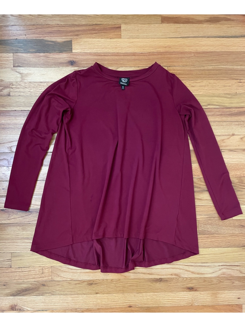 bobeau Long Sleeve Tunic Top - Magenta